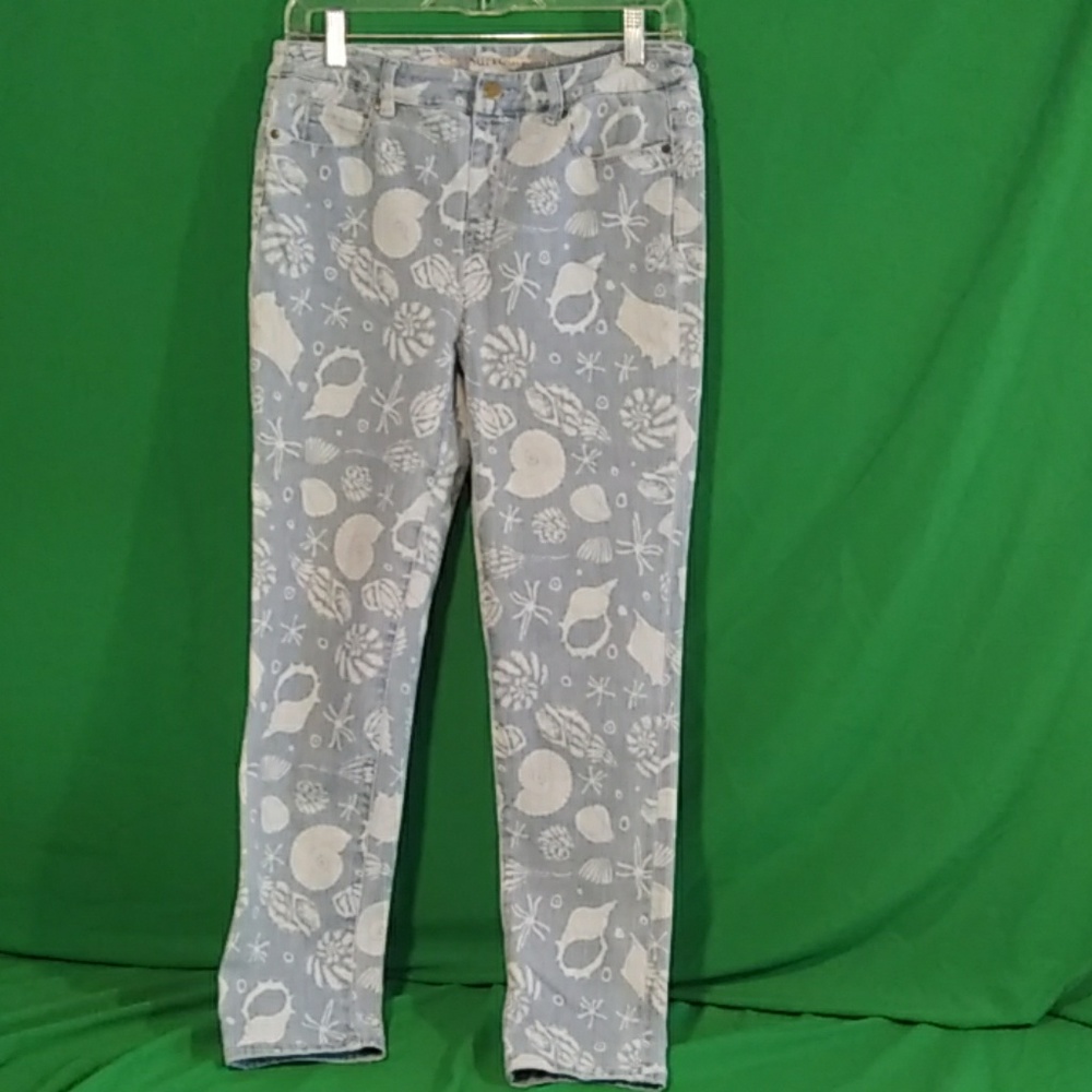 Soft Surroundings Small Nautical Shell Print Jeans - image 1